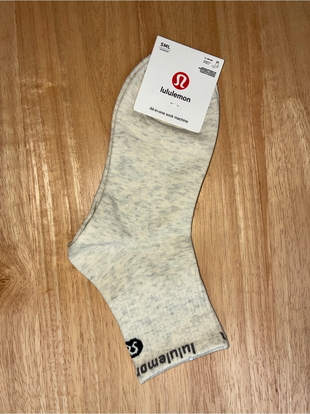 Lululemon Heathered Oatmeal 3/4 Crew Socks - Size S/M (NWT) - Picture 4 of 4